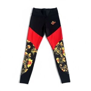 Nike Women’s Leggings XS Black Red Floral Print Athletic Workout Stretch Pants
